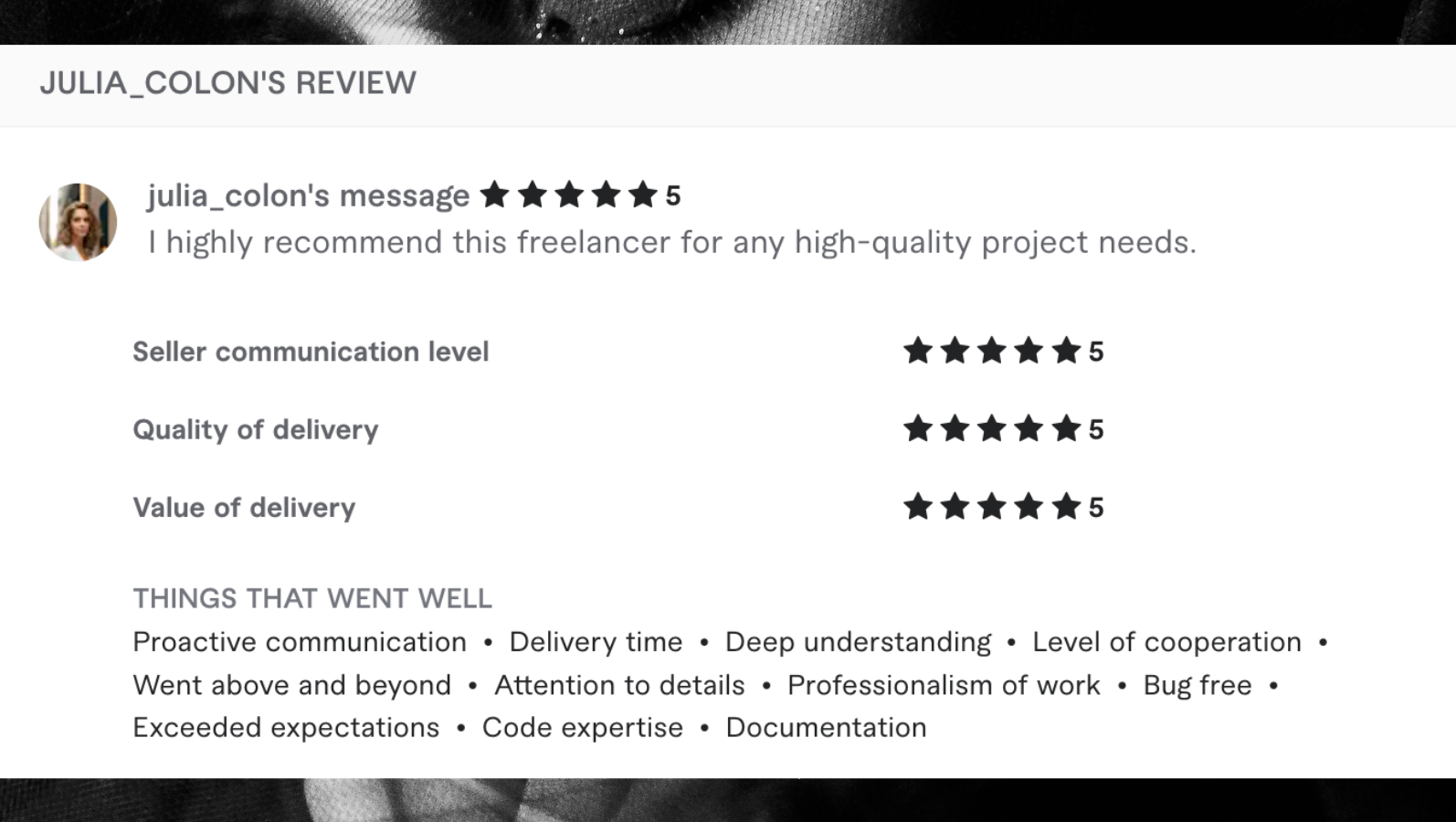 fiverr client review