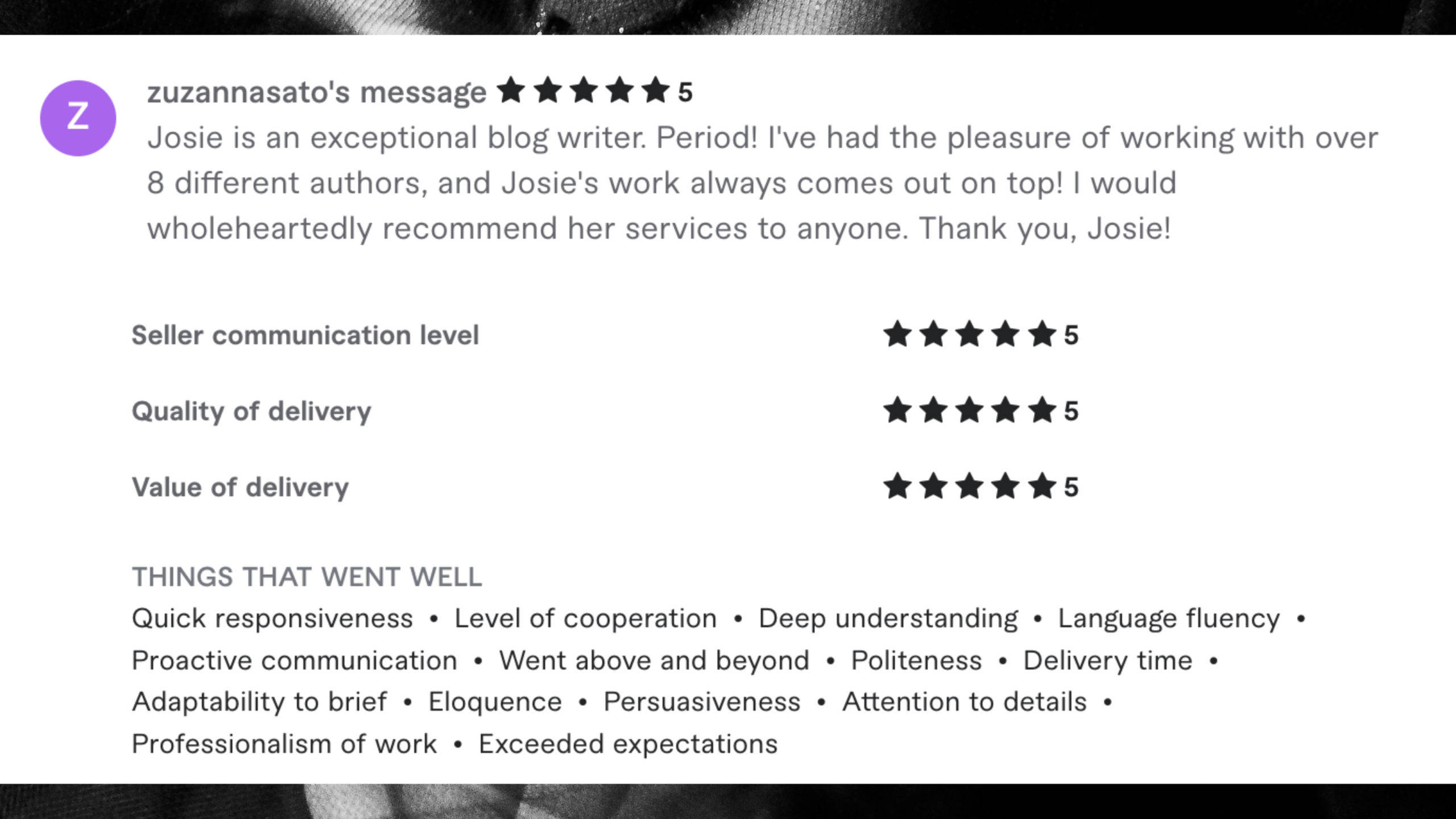 fiverr client review 2